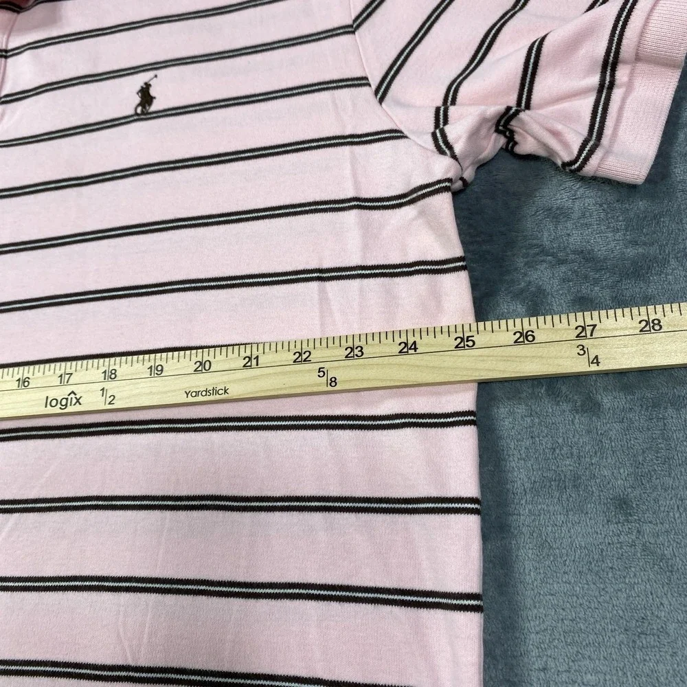 Vintage Polo Ralph Lauren Shirt XL Men Pink Stripe Golf Pony Ivy Classic Casual*